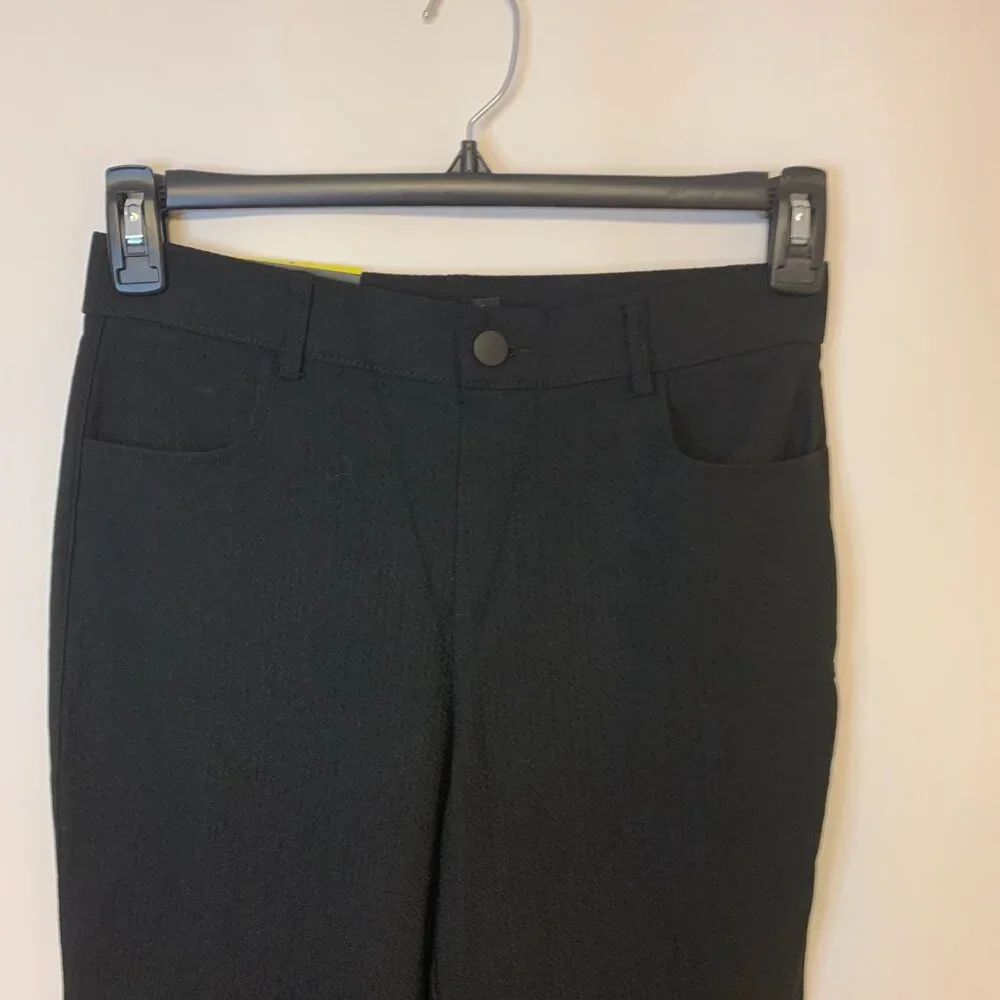 Mario Serrani Pants Size Small Black NWT Textured Straight Leg Classic Preppy - Picture 2 of 12